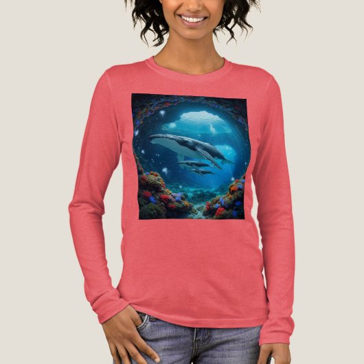 Walvis T-shirt. Tri-Blend Shirt (Voorkant)