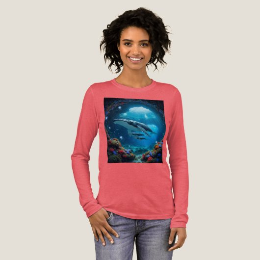 Walvis T-shirt. Tri-Blend Shirt (Voorkant)