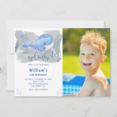 Walvis Tastic Blue Verjaardag Foto Kaart (Voorkant)