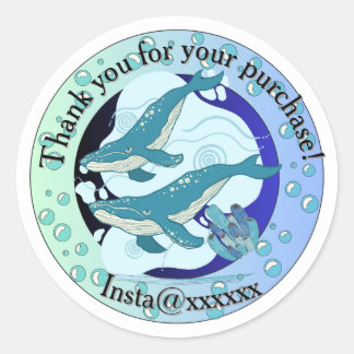 Walvis thema | Bedankt sticker |