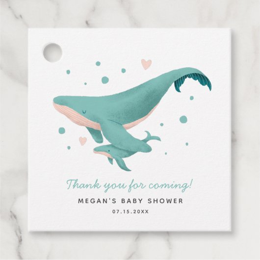 Walvis thema nautisch Baby shower Bedankjes Labels (Voorkant)