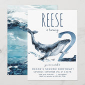 Walvis tweede verjaardag uitnodiging (Voorkant / Achterkant)