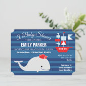 walvis  | Uitnodiging tot Baby shower (Staand voorkant)