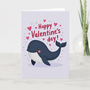 Walvis Valentijnsdag Gestreepte Liefdeskaart Kaart