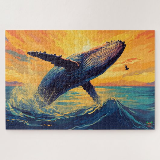 🐙Walvis van de zonsondergang Legpuzzel (Horizontaal)