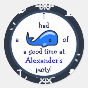 walvis van een goed-tijd-autisch thema Birthday Ronde Sticker