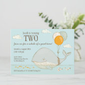 Walvis van een goede tijd 2e verjaardag nautisch t kaart (Staand voorkant)