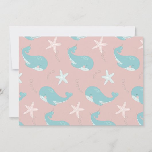 Walvis van een goede tijd Roze Meisje 1e verjaarda Kaart (Achterkant)