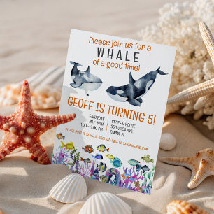 Walvis van een goede tijd, tropische vis verjaarda kaart