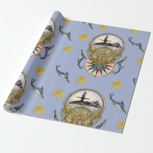 Walvis van een Tale Wrapping Paper Cadeaupapier