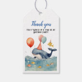 Walvis van een Tijd Jongens Verjaardag Bedankt Cadeaulabel (Voorkant)