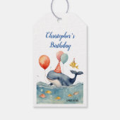 Walvis van een Tijd Jongens Verjaardag Bedankt Cadeaulabel (Achterkant)