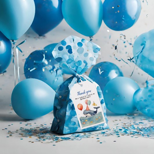 Walvis van een Tijd Jongens Verjaardag Bedankt Cadeaulabel