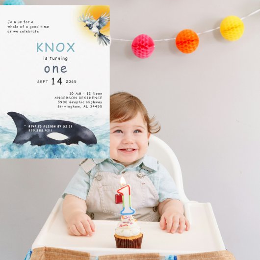 Walvis van een Tijd Orca Verjaardagsfeest II Kaart