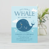 Walvis van een Tijd Verjaardagsfeest Kaart (Staand voorkant)
