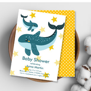 Walvis van een verhaal baby shower uitnodiging