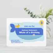 Walvis van een verjaardagsfeest kaart (Staand voorkant)