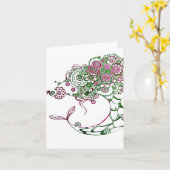 Walvis van een vis Blank Notecard Kaart (Gele Bloem)