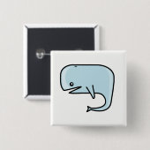 Walvis Vierkante Button 5,1 Cm (Voorkant /achterkant)