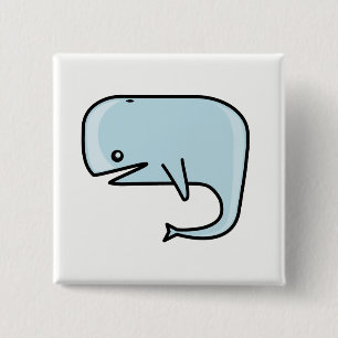 Walvis Vierkante Button 5,1 Cm