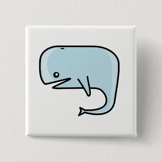 Walvis Vierkante Button 5,1 Cm (Voorkant)
