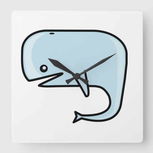 walvis vierkante klok (Voorkant)