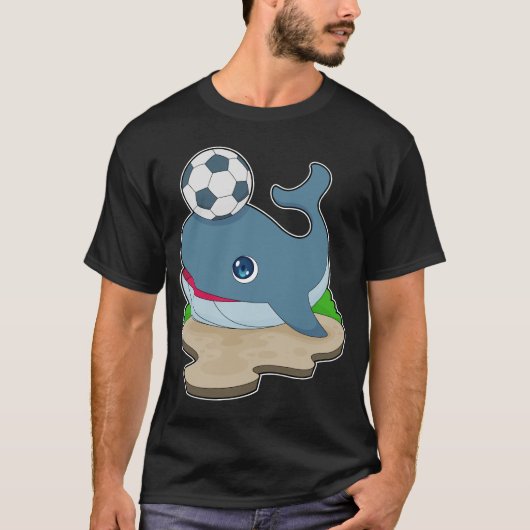 Walvis Voetballer Voetbal T-shirt (Voorkant)