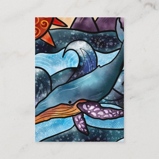 walvis voor de Waterverf | Ketting Display Kaart Visitekaartje (Achterkant)