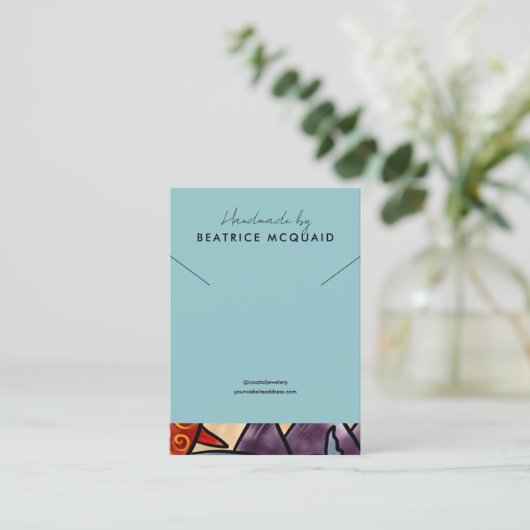 walvis voor de Waterverf | Ketting Display Kaart Visitekaartje (Staand voorkant)