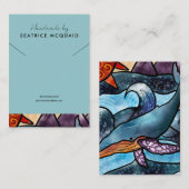 walvis voor de Waterverf | Ketting Display Kaart Visitekaartje (Voorkant / Achterkant)