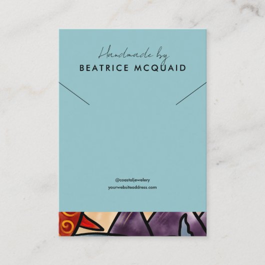 walvis voor de Waterverf | Ketting Display Kaart Visitekaartje (Voorkant)