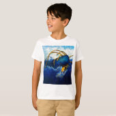 walvis Vs Colossal Squid Seascape Painting T-shirt (Voorkant volledig)