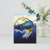 Walvis vs kolossaal vierkant origineel fijn kunsts briefkaart (Staand voorkant)