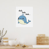 Walvis, walvis, walvis Schattig zee dier woordspel Poster (Keuken)