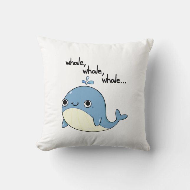 Walvis, walvis, walvis Schattig zeedier woordspeli Kussen (Voorkant)