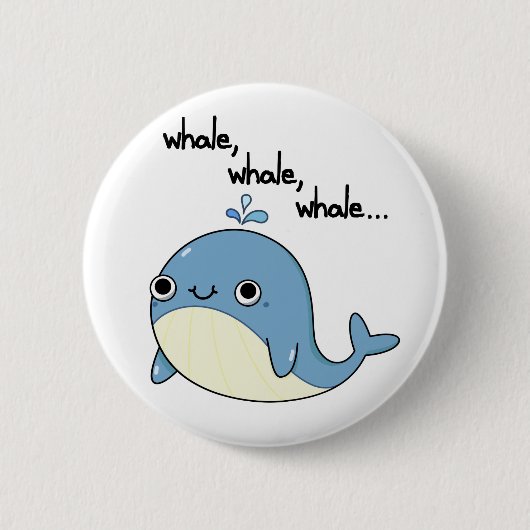 Walvis, walvis, walvis Schattig zeedier woordspeli Ronde Button 5,7 Cm (Voorkant)