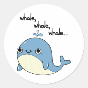 Walvis, walvis, walvis Schattig zeedier woordspeli Ronde Sticker