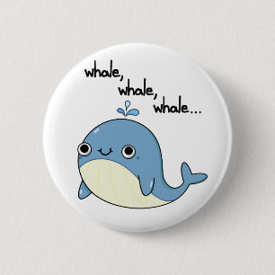 walvis, walvis, walvis Zee Ronde Button 5,7 Cm