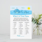 Walvis Wat zit er in je tas spel baby shower (Staand voorkant)