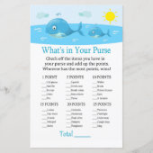 Walvis Wat zit er in je tas spel baby shower (Voorkant)