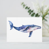 Walvis Waterverf Bedankkaart (Staand voorkant)