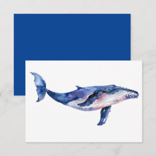 Walvis Waterverf Bedankkaart