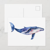 Walvis Waterverf Briefkaart (Voorkant / Achterkant)