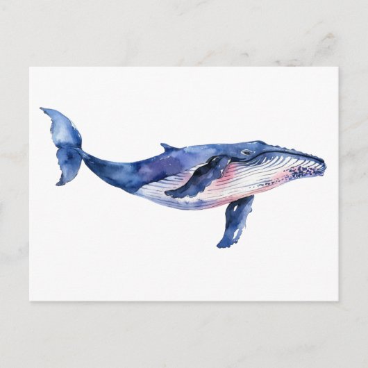Walvis Waterverf Briefkaart (Voorkant)