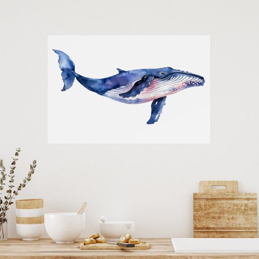 Walvis Waterverf Poster (Keuken)