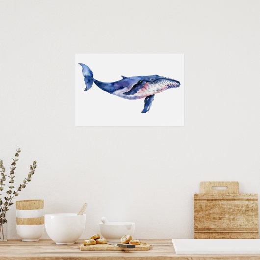 Walvis Waterverf Small Poster (Keuken)