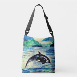 Walvis waterverf tekening Canvas tas