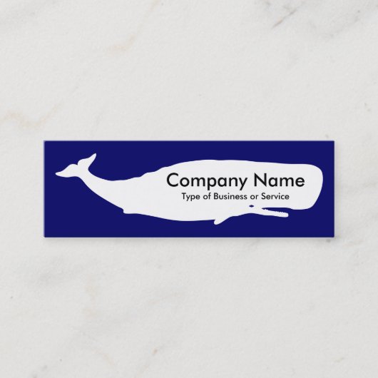 Walvis - Wit bij Deep Navy Mini Visitekaartje (Voorkant)