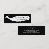 Walvis - Wit op Zwart Mini Visitekaartje (Voorkant / Achterkant)