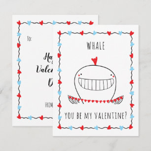 Walvis Zal Je Mijn Valentijn Zijn Grappige Valenti Notitiekaartje